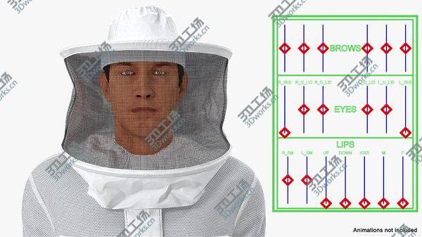 images/goods_img/20210312/3D model Man wearing Beekeeping Suit Rigged/5.jpg